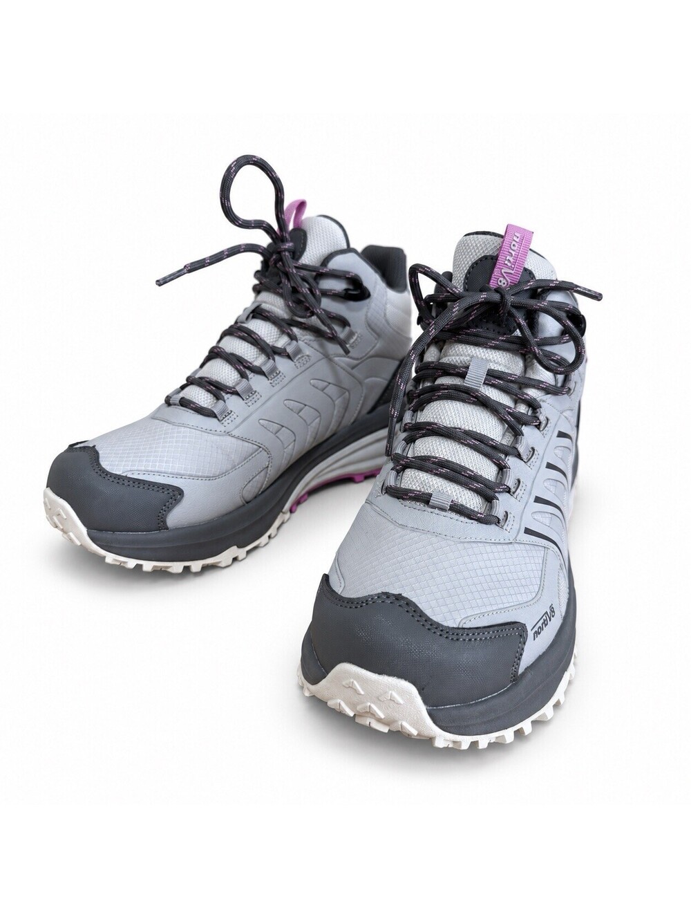 NORTIV 8 Women’s Waterproof Hiking Boots Size 8 Light Grey Armadillo FieldLite